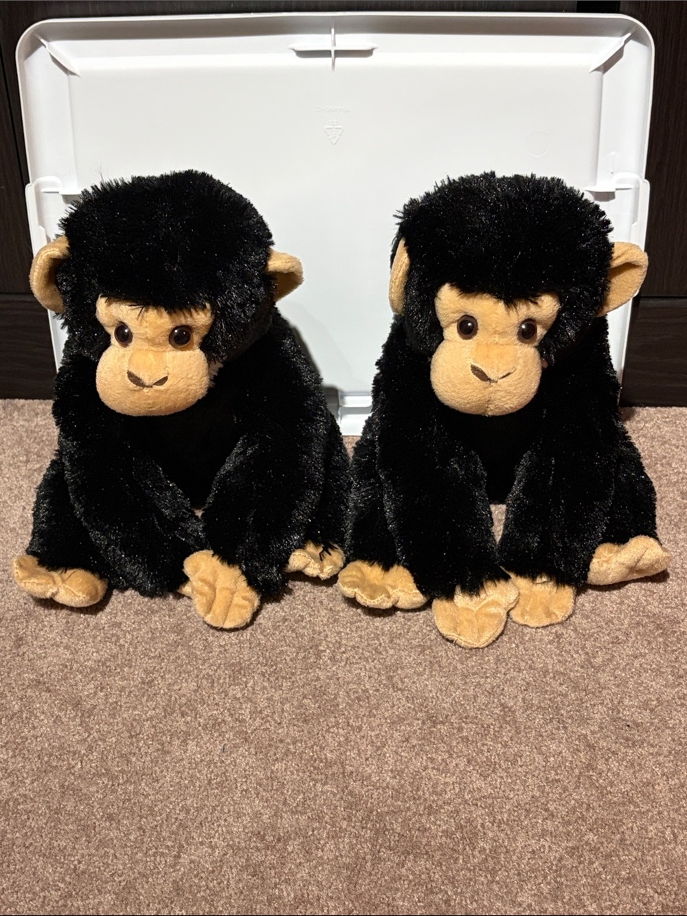 Pair of Plush Black and Tan Monkey Stuffed Animals